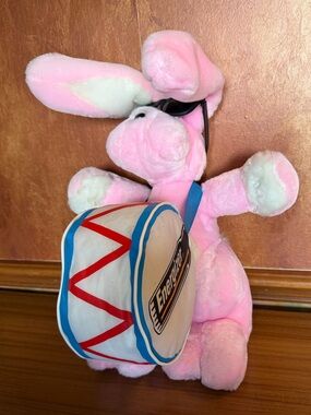 1995 ENERGIZER Bunny Plush Stuffed Toy Rabbit Drum Glasses Battery Promo Lrg 22”